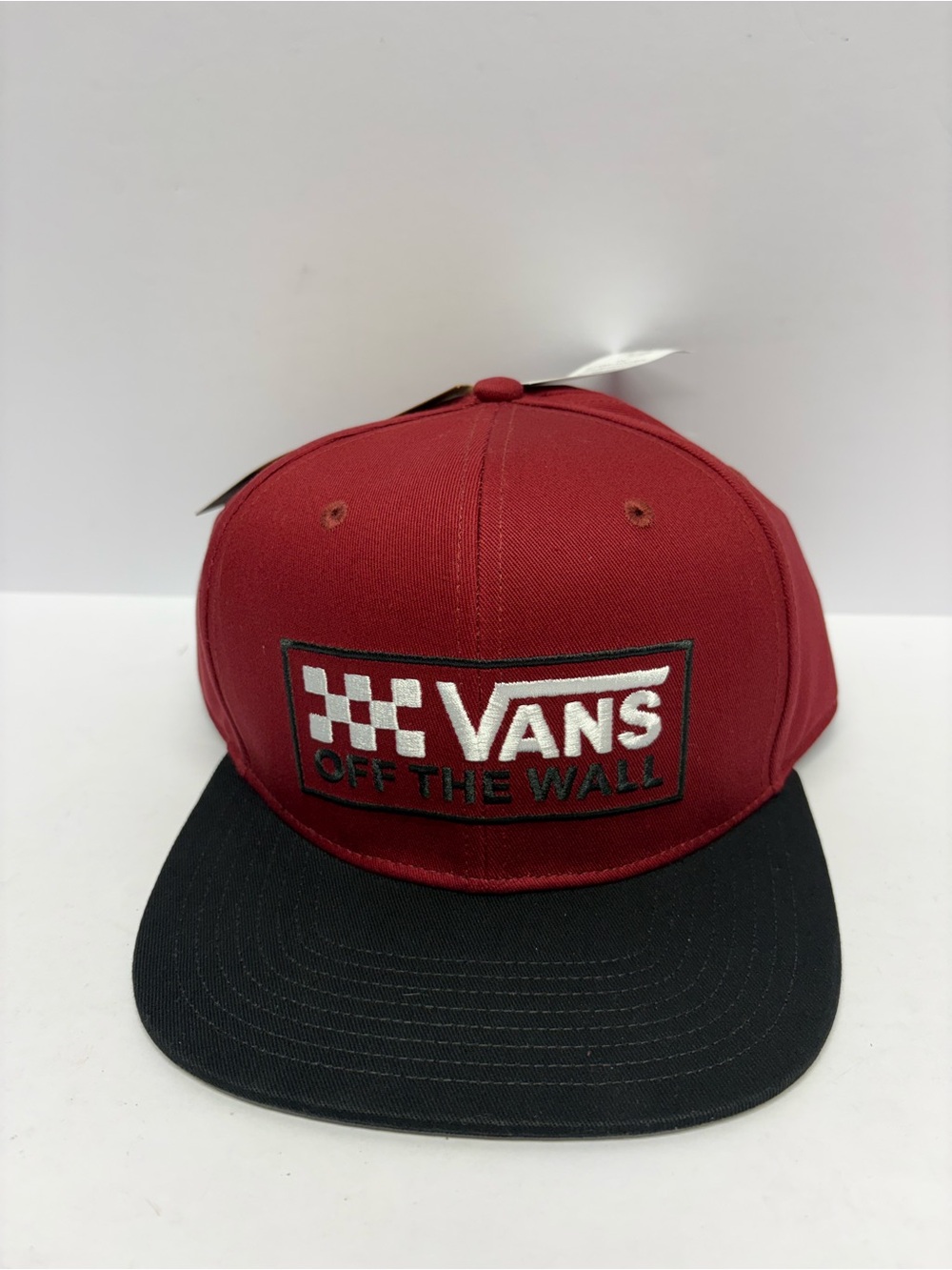 Vans Red and Black 'Off The Wall' Flat Bill Snapback